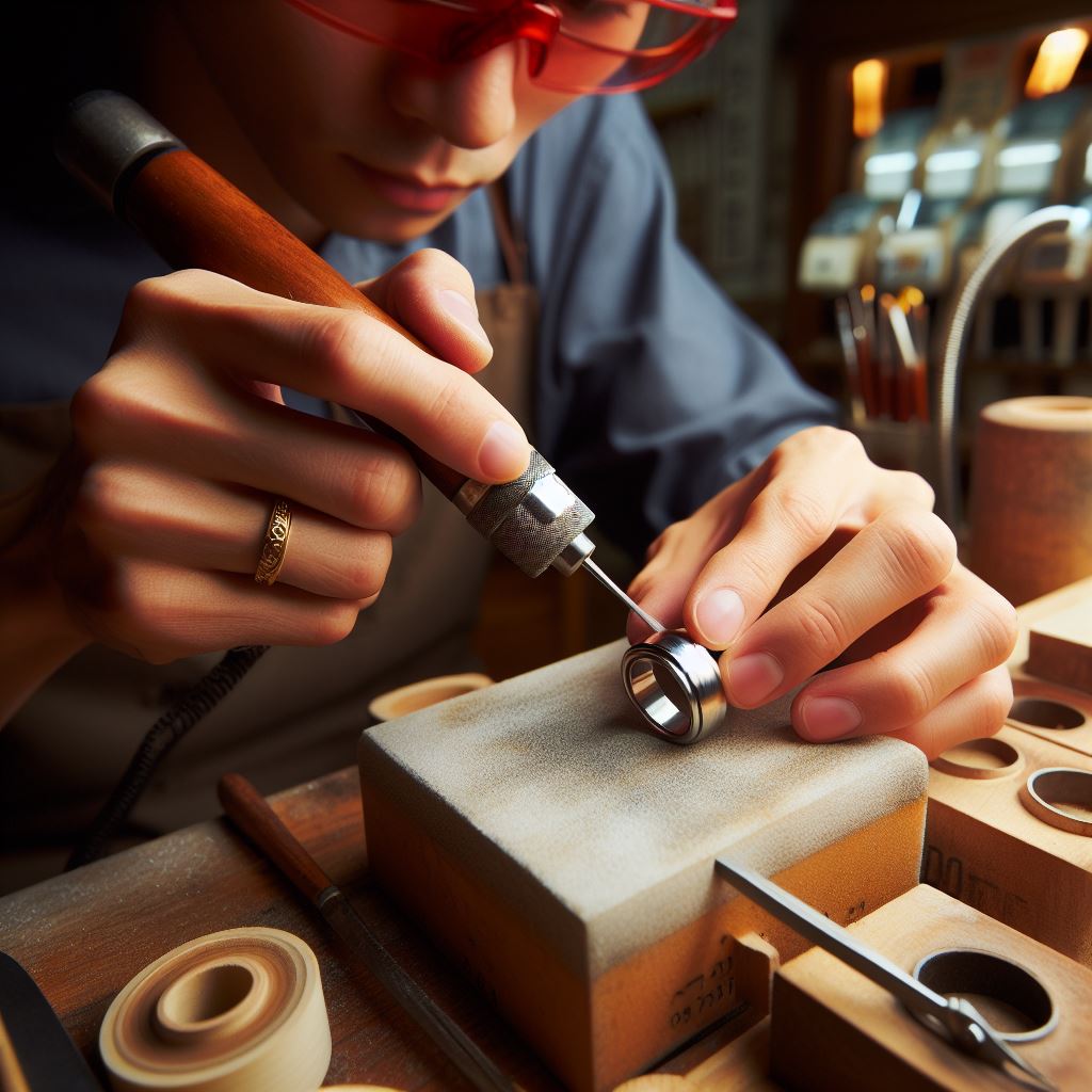 職人の新品仕上げで綺麗に 職人によって指輪を磨き品質を保ちます